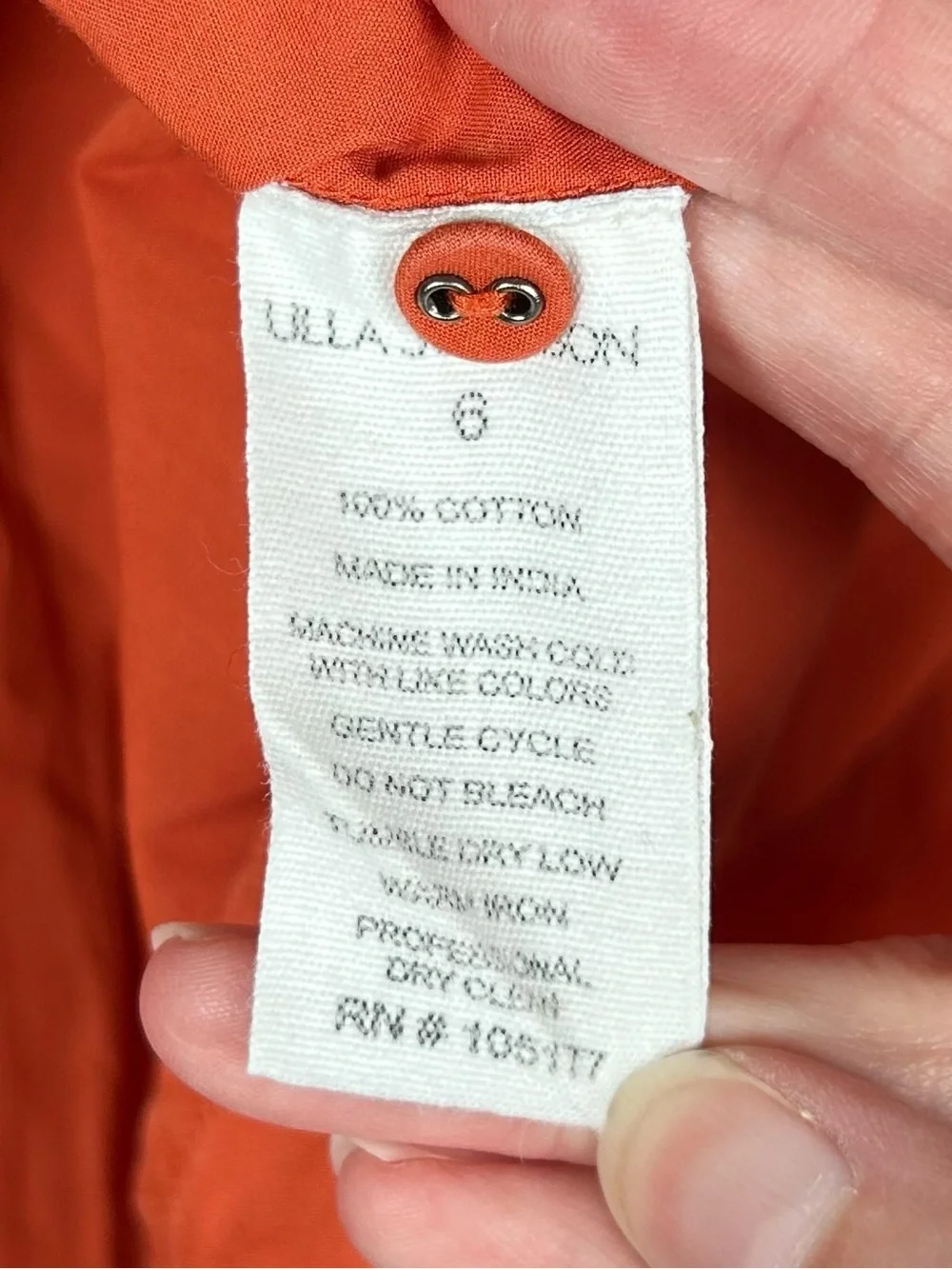 ULLA JOHNSON Delaney Cotton-Poplin Blouse Coral Top Billowing Balloon Sleeve 6